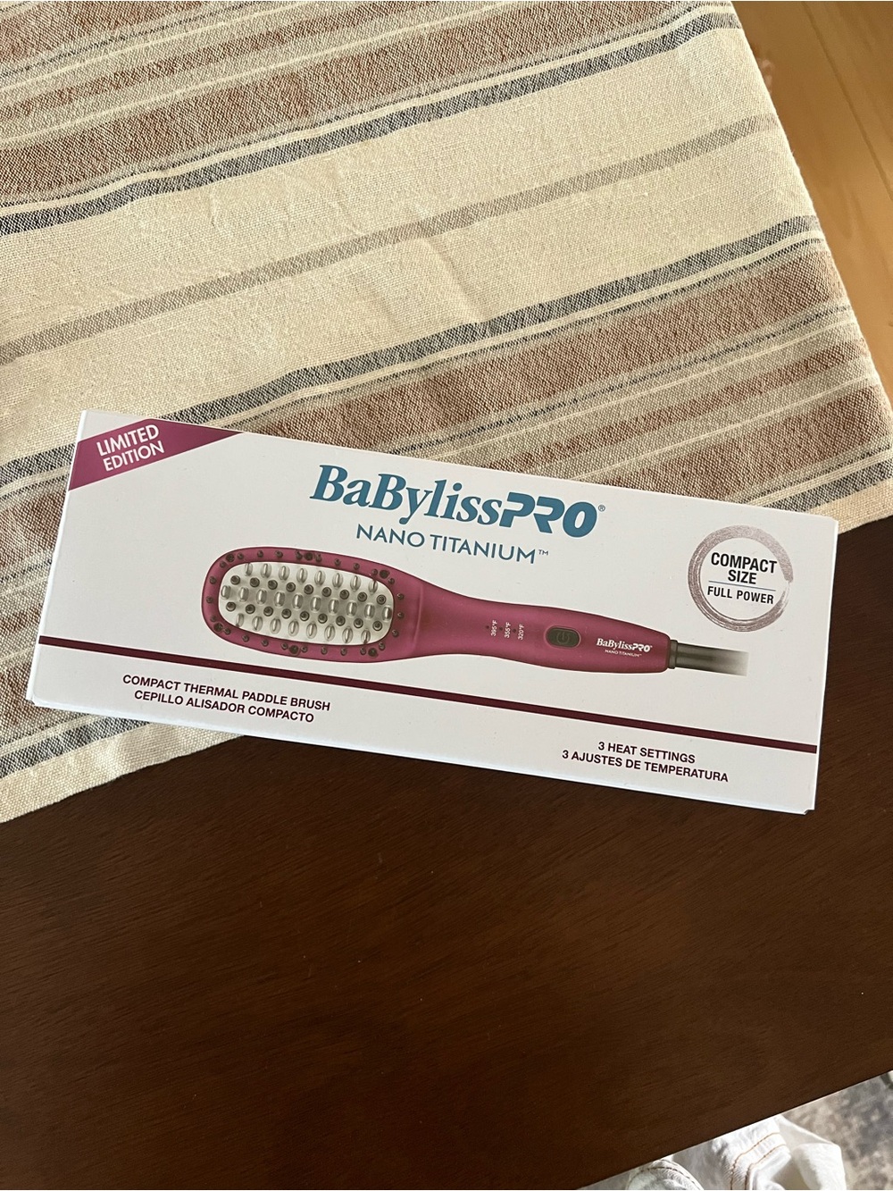 BaBylissPRO Nano Titanium Compact Thermal Paddle Brush